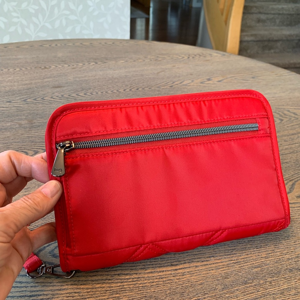 Zeppelin 2 RFID Wristlet Wallet in Poppy Red - Picture 2 of 7